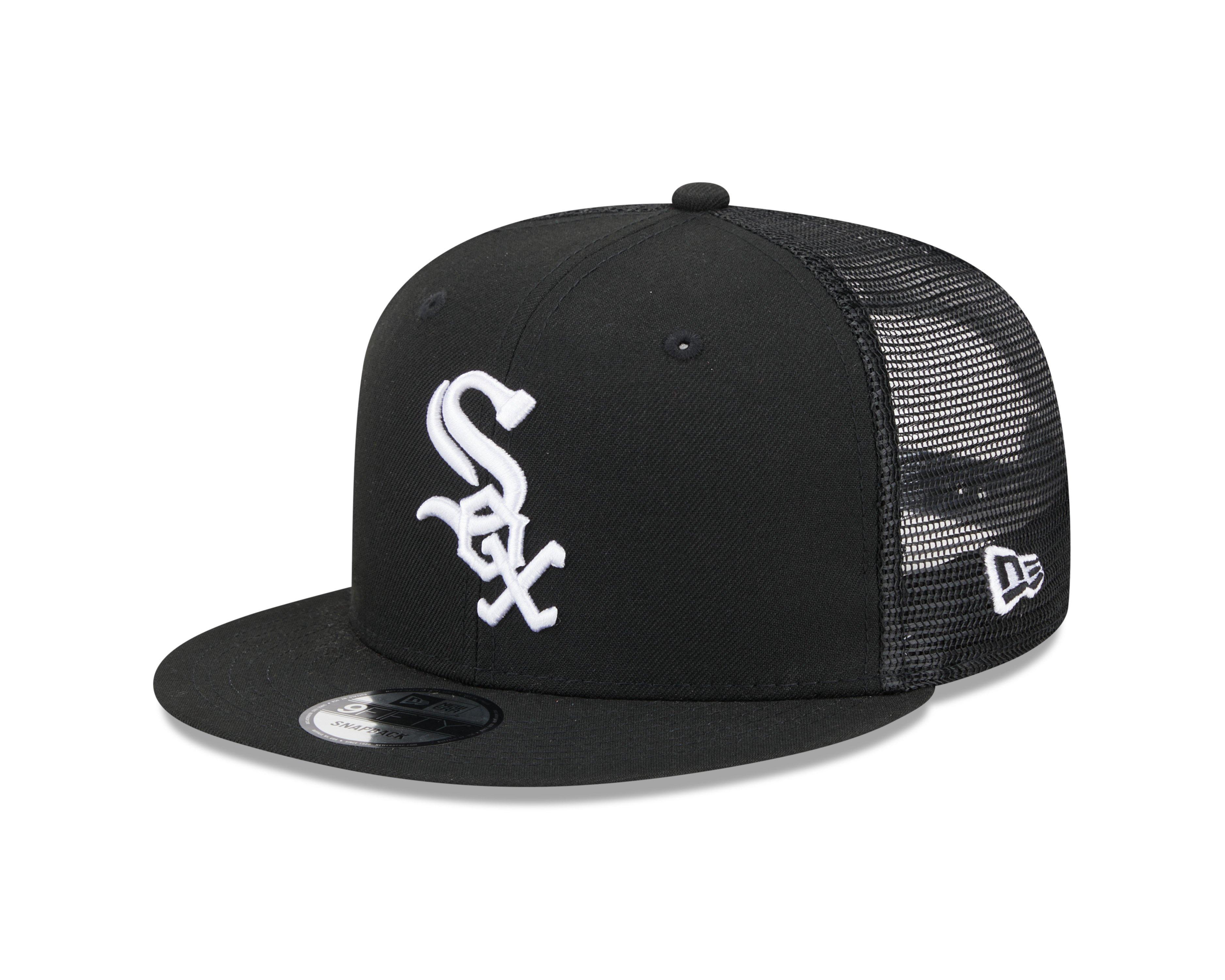 New Era Chicago White Sox 9FIFTY Evergreen Trucker Snapback Hat - Black - BLACK